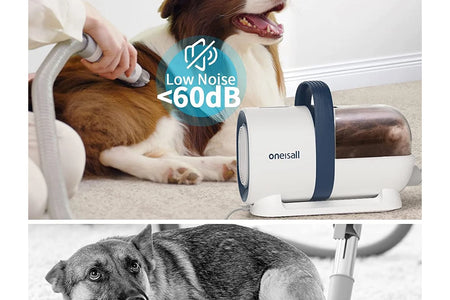 7 in 1 Dog Grooming Kit, Low Noise Pet Grooming Vacuum with 1.5 L Dust Cup, Dog Vacuum for Shedding Grooming, with 7 Professional Grooming Tools for Dogs Cats Pet Hair &Home Cleaning, Purple