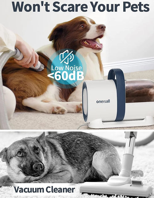 Load image into Gallery viewer, 7 in 1 Dog Grooming Kit, Low Noise Pet Grooming Vacuum with 1.5 L Dust Cup, Dog Vacuum for Shedding Grooming, with 7 Professional Grooming Tools for Dogs Cats Pet Hair &amp;Home Cleaning, Purple
