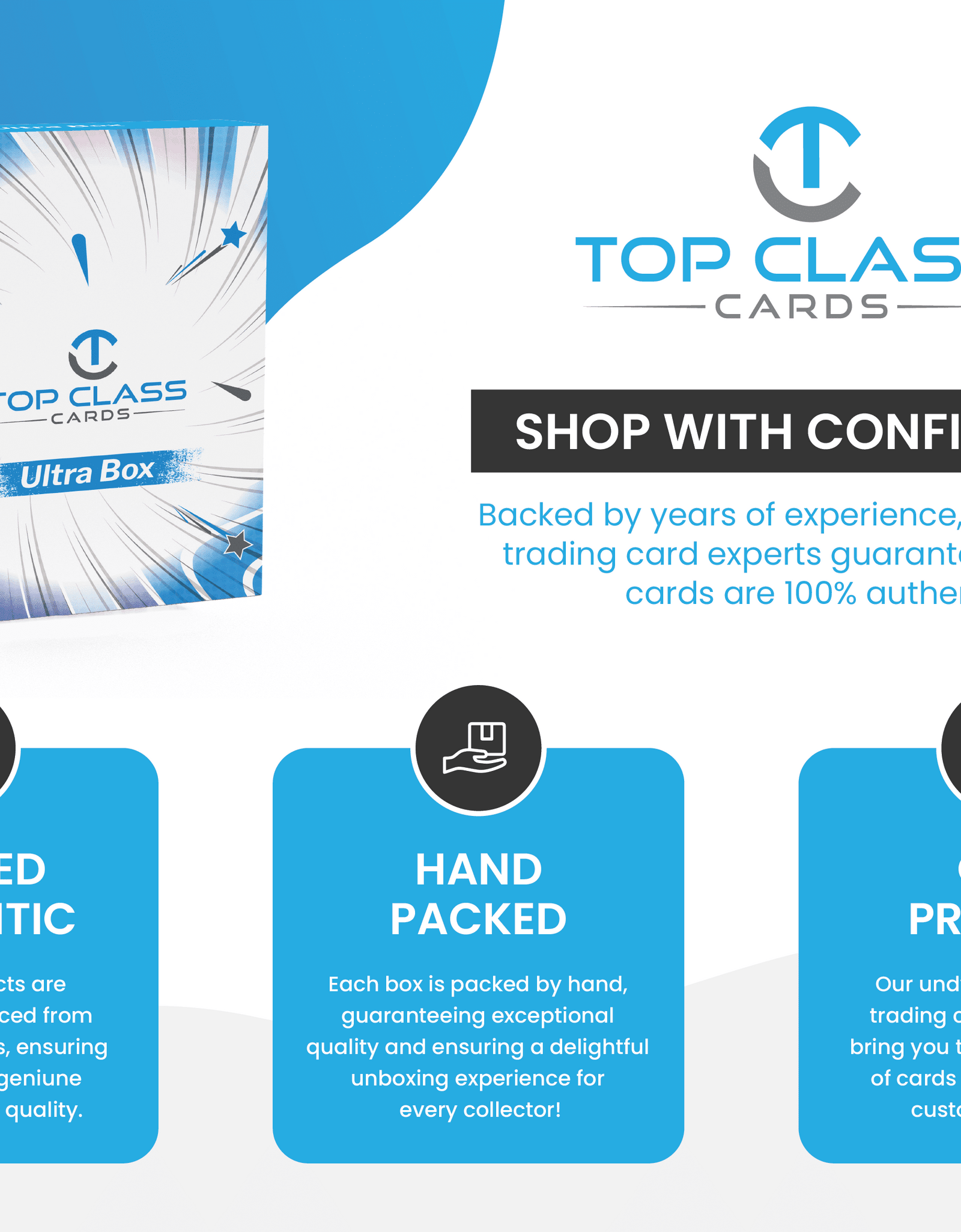Top Class Cards | Ultra Box | 50 Cards | 5 Holos/Reverse Holos | 1 Ultra Rare Guaranteed | Compatible with Pokemon Cards
