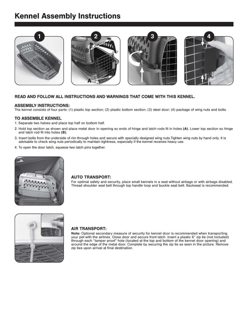 Load image into Gallery viewer, Pet Portable Kennel for Dogs, Hard-Sided Travel Carrier, Durable, Metal Door, Black &amp; Grey, for Pets up to 10 Lbs, 19" L X 12.3" W X 10.8" H
