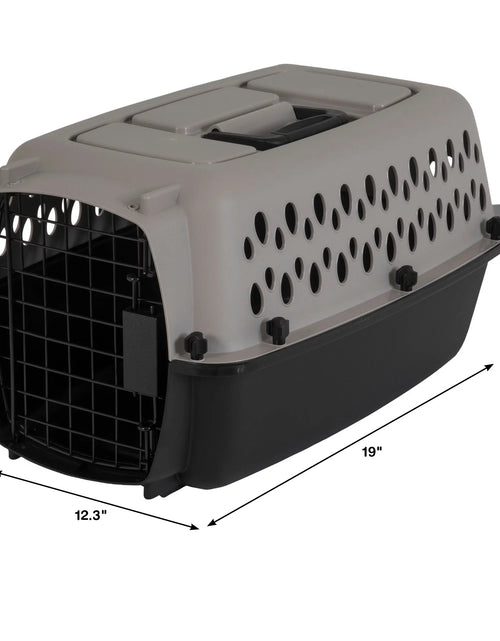 Load image into Gallery viewer, Pet Portable Kennel for Dogs, Hard-Sided Travel Carrier, Durable, Metal Door, Black &amp; Grey, for Pets up to 10 Lbs, 19" L X 12.3" W X 10.8" H
