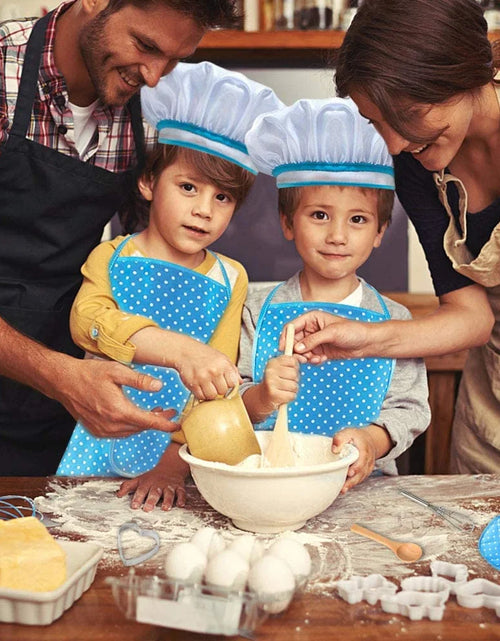 Load image into Gallery viewer, Kids Cooking Set, 11 Piece Chef Role Play Kit for Girls Ages 3-8, Includes Apron, Chef Hat, Oven Mitt, Utensils &amp; Baking Tools, Pretend Play Kitchen Gift, Blue
