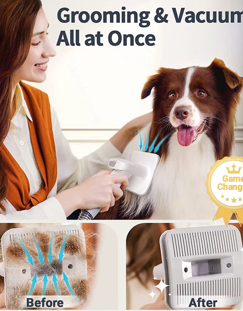 Load image into Gallery viewer, 7 in 1 Dog Grooming Kit, Low Noise Pet Grooming Vacuum with 1.5 L Dust Cup, Dog Vacuum for Shedding Grooming, with 7 Professional Grooming Tools for Dogs Cats Pet Hair &amp;Home Cleaning, Purple
