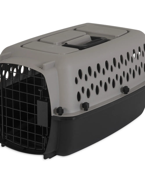 Load image into Gallery viewer, Pet Portable Kennel for Dogs, Hard-Sided Travel Carrier, Durable, Metal Door, Black &amp; Grey, for Pets up to 10 Lbs, 19" L X 12.3" W X 10.8" H
